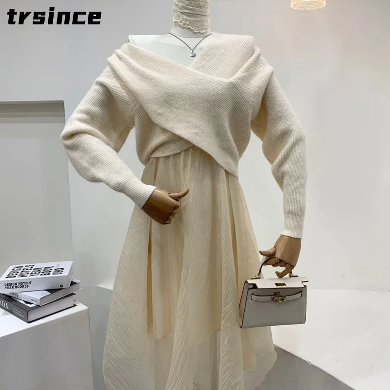 Women Casual Dating Dress Sweater Jacket Coat Top And Sundress Two Piece Set Elegant Clothing
Women Casual Dating Dress Sweater Jacket Coat Top And Sundress Two Piece Set Elegant Clothing