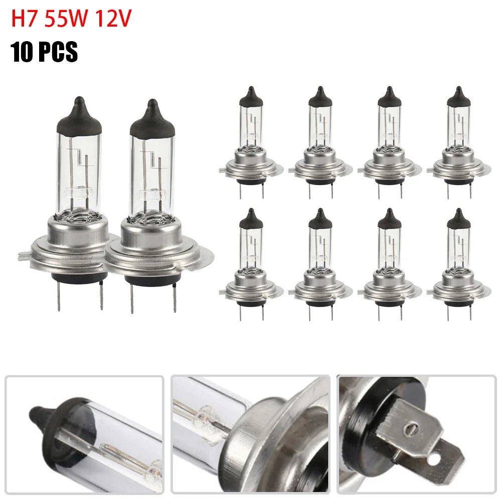 10PCS H7 55W 12V Halogen Headlight Bulb Super Warm White 6000K High Brightness Car Light Bulb Headlight Lamp Durable Equippments
10PCS H7 55W 12V Halogen Headlight Bulb Super Warm White 6000K High Brightness Car Light Bulb Headlight Lamp Durable Equippments