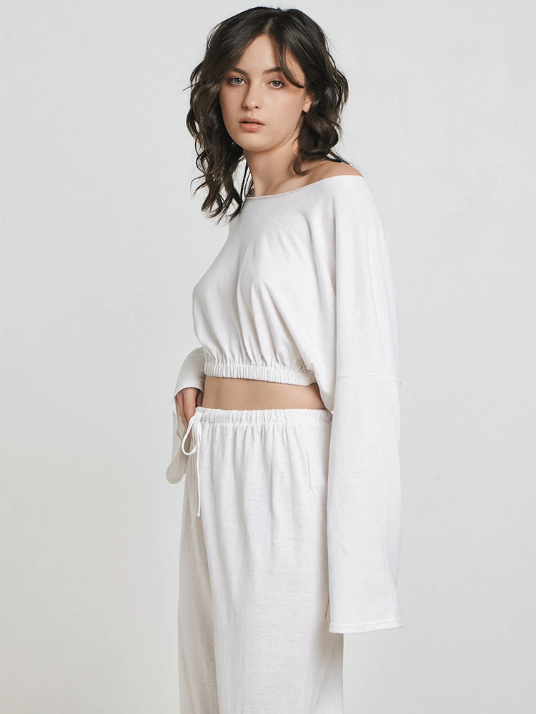 Hiloc White Sleepwear Women Knitting Long Sleeve Crop Tops Pajama Woman Winter High Waist Sets Womens Outfits Lacing Home Suit
Hiloc White Sleepwear Women Knitting Long Sleeve Crop Tops Pajama Woman Winter High Waist Sets Womens Outfits Lacing Home Suit