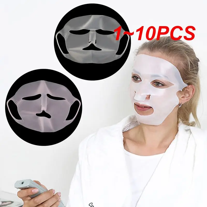 

1~10PCS Silicone Moisturizing Mask Reusable Waterproof Mask Facial Care Tool To Prevent Evaporation Of The Oil Of The Mask TSLM1