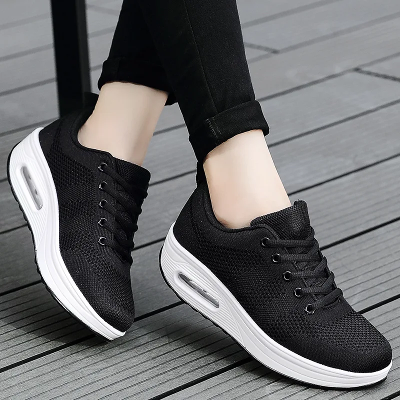 Women Flying Woven Mesh Breathable Sneakers Casual Thick-Soled Rocking Shoes Air Cushion Shoes Wearable Zapatillas Mujer
Women Flying Woven Mesh Breathable Sneakers Casual Thick-Soled Rocking Shoes Air Cushion Shoes Wearable Zapatillas Mujer