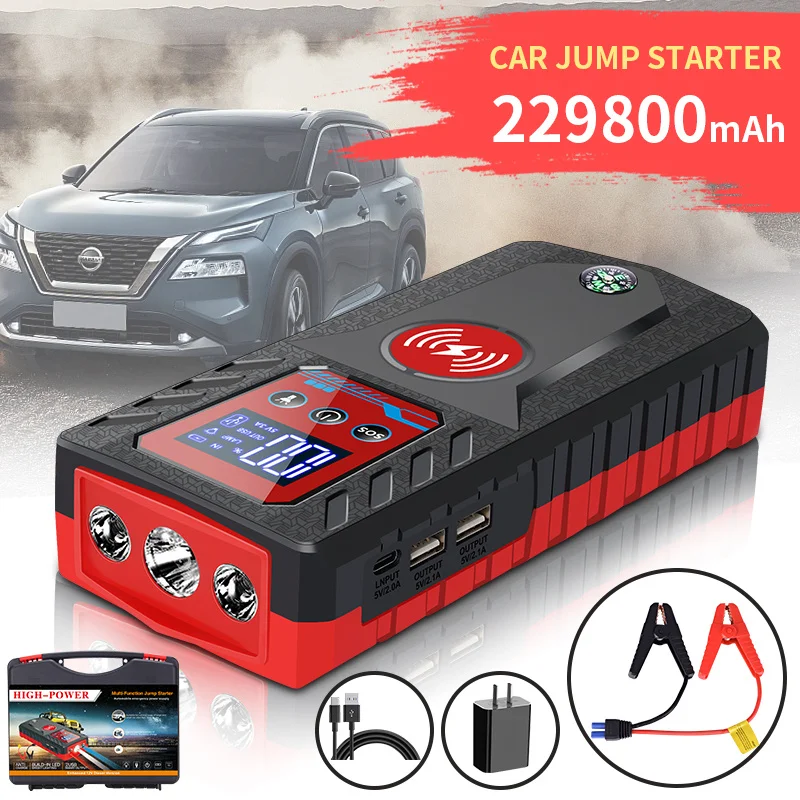 229800mah 8000A Portable Jump Starter 12V High-power Automobile Emergency Starting Power Supply For Diesel Gasoline Vehicle
229800mah 8000A Portable Jump Starter 12V High-power Automobile Emergency Starting Power Supply For Diesel Gasoline Vehicle