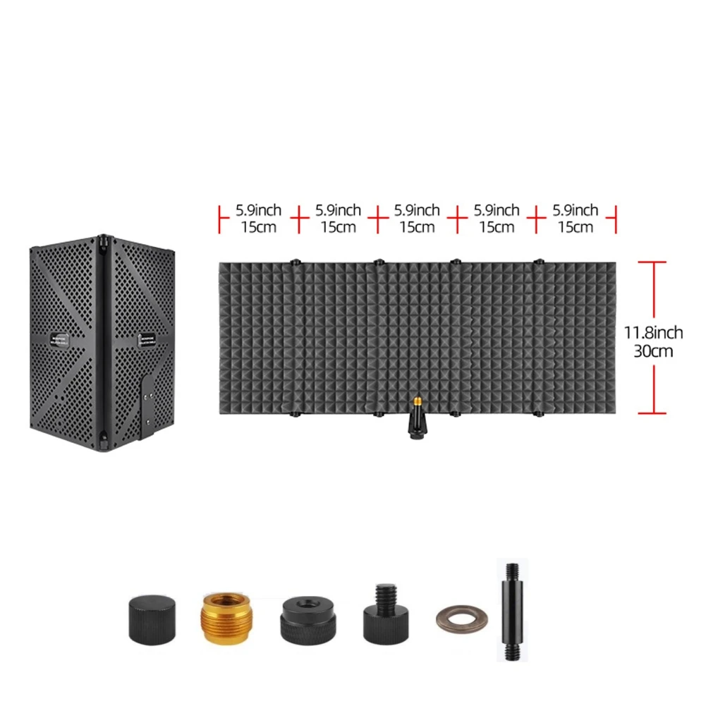 5 Panel Microphone Microphone Windscreen Shield Professional Microphone Isolation Shield Wind Screen For Studio Recording
5 Panel Microphone Microphone Windscreen Shield Professional Microphone Isolation Shield Wind Screen For Studio Recording