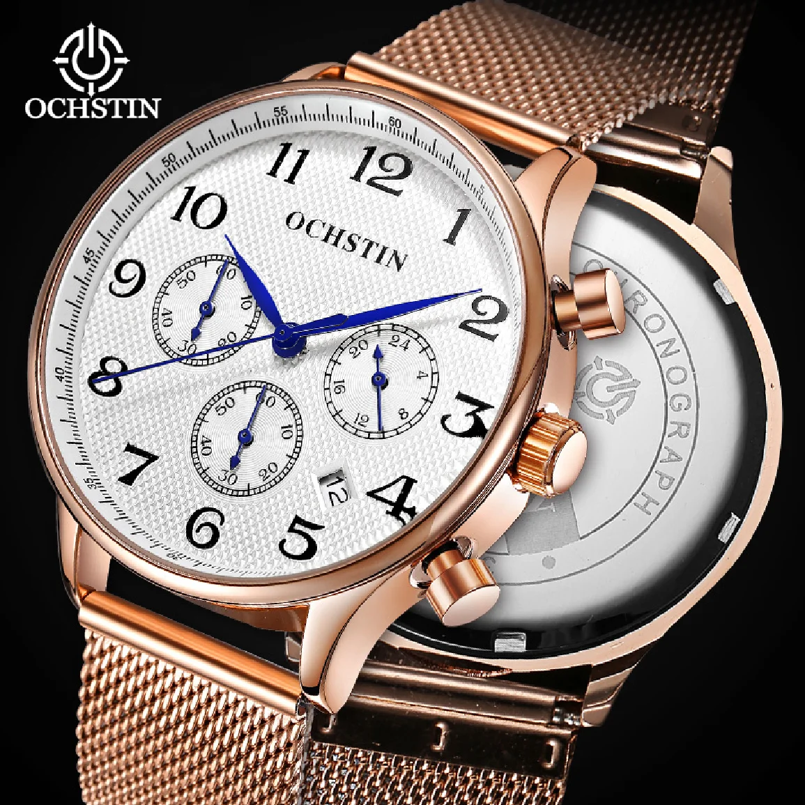 OCHSTIN Men's Mesh Belt Watches Top Brand Fashion Waterproof Wristwatches Casual Chronograph Quartz Male Clock Relogio Masculino
OCHSTIN Men's Mesh Belt Watches Top Brand Fashion Waterproof Wristwatches Casual Chronograph Quartz Male Clock Relogio Masculino