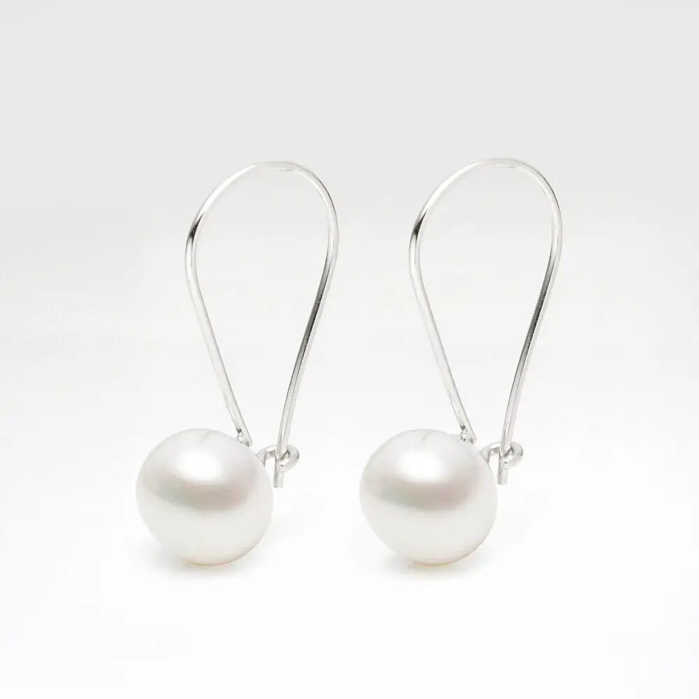 AAA 11-11.5MM Genuine White Freshwater Pearl Drop Earrings Sterling Silver Hoop
AAA 11-11.5MM Genuine White Freshwater Pearl Drop Earrings Sterling Silver Hoop