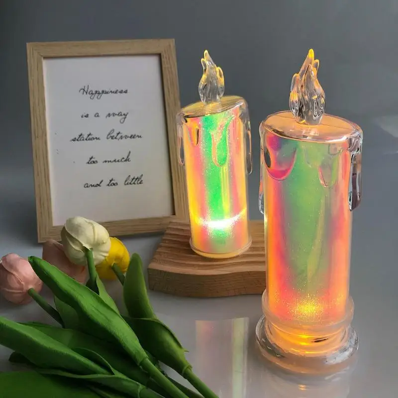 

Flameless Votive Candles Multipurpose Tealight Candle Colorful Flickering LED Electric Fake Light For Home Party Festival Decors