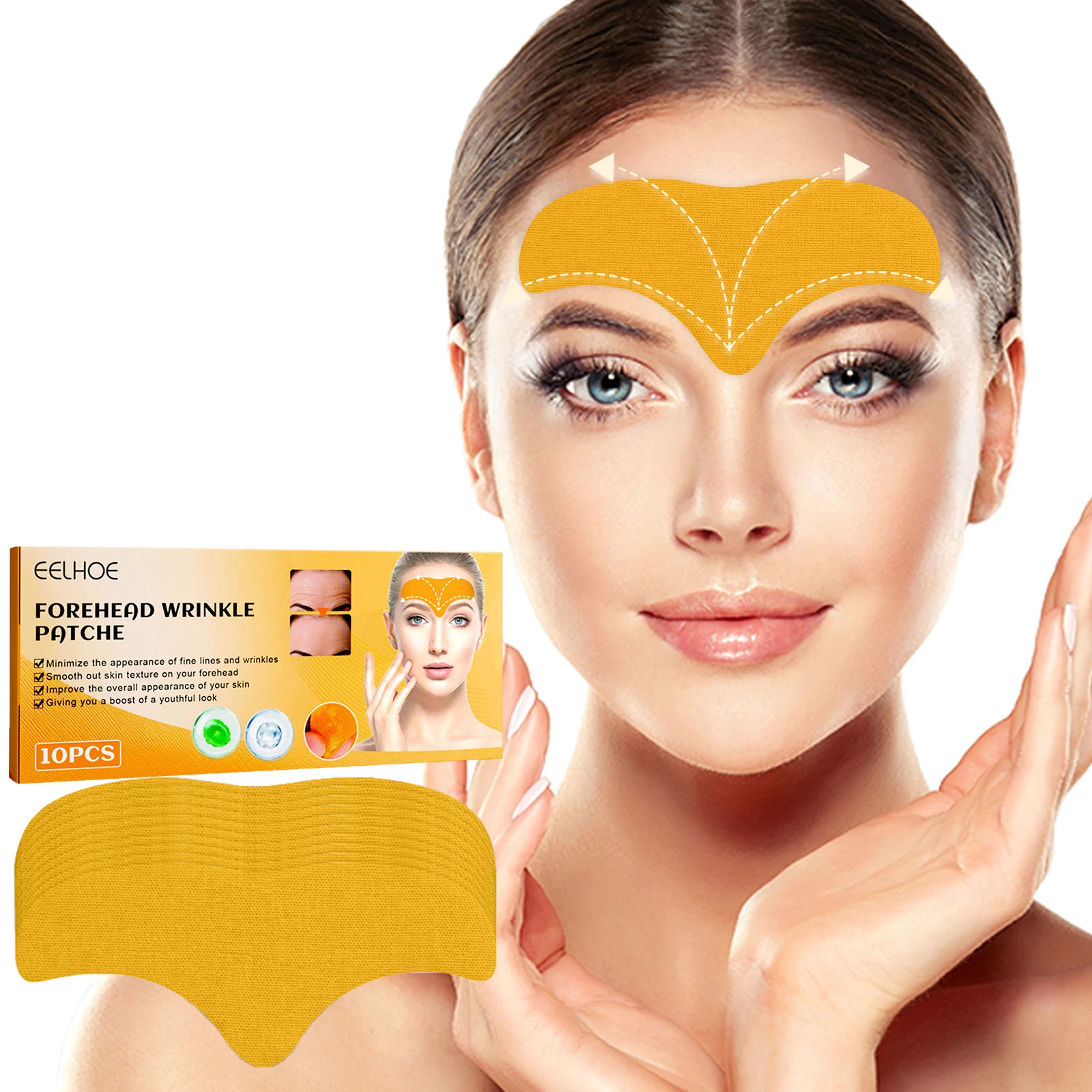 10Pcs Collagen Forehead Wrinkle Removal Patches Fade Forehead Smoothing Frown Lines Firming Lifting Mask Stickers Skin Care
10Pcs Collagen Forehead Wrinkle Removal Patches Fade Forehead Smoothing Frown Lines Firming Lifting Mask Stickers Skin Care