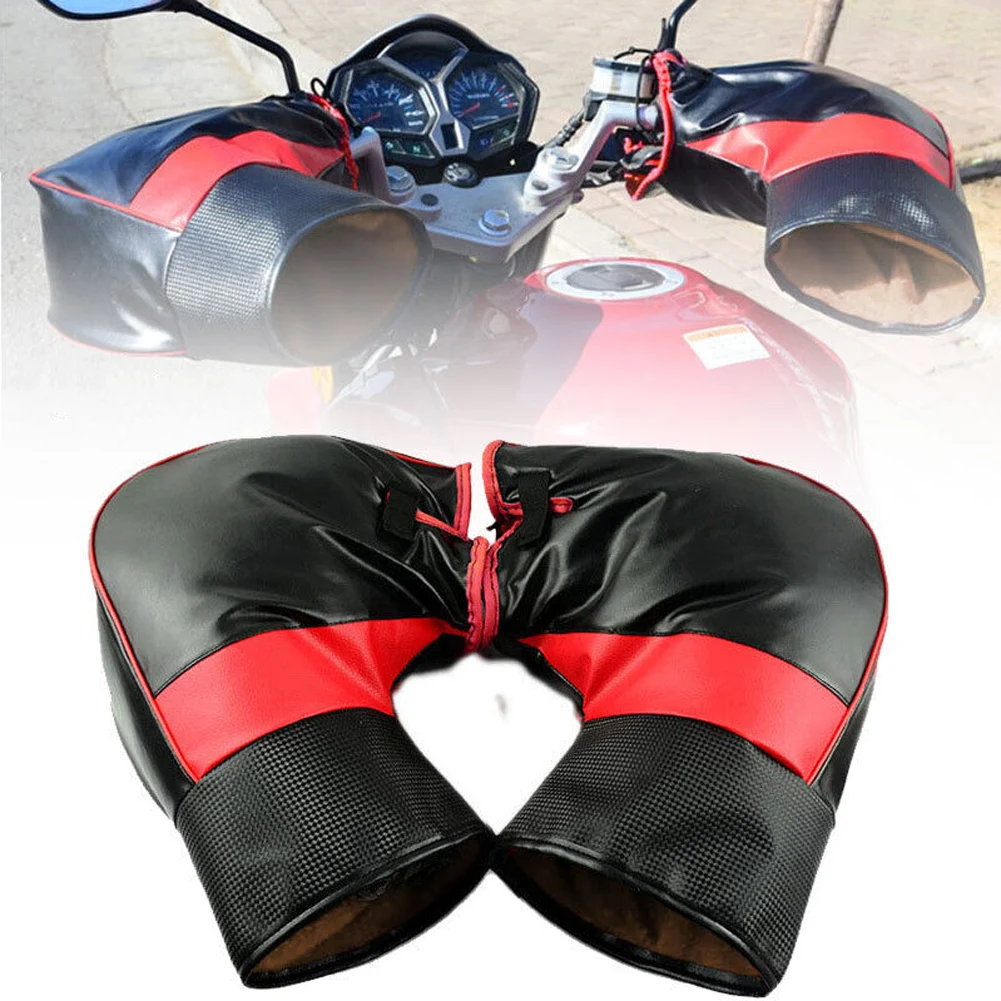 

1pair Motorcycle Handlebar Muffs Protective Motorbike Scooter Thick Warm Grip Handle Bar Muff Rainproof Winter Warmer Gloves New