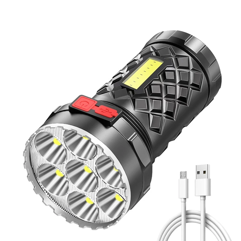 High Power Led Flashlights COB Side Light Lightweight Outdoor Lighting ABS Material Torch 7 LED Rechargeable Flashlights
High Power Led Flashlights COB Side Light Lightweight Outdoor Lighting ABS Material Torch 7 LED Rechargeable Flashlights