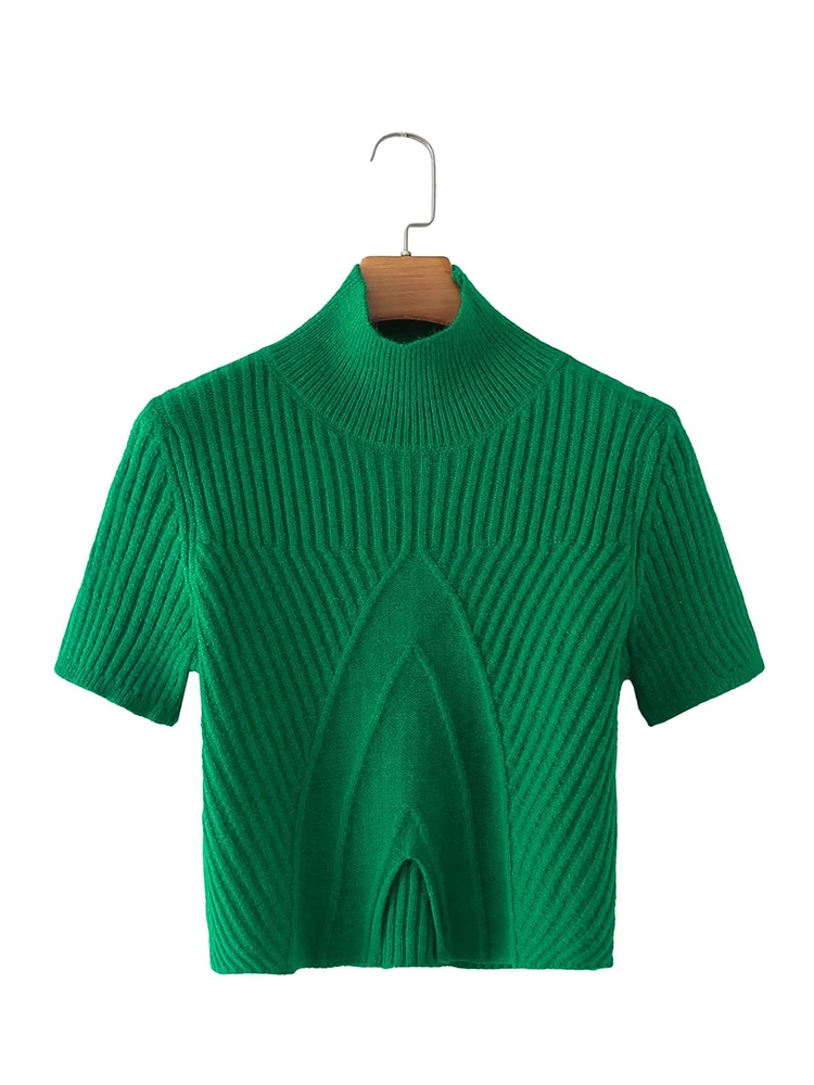 YENKYE New Autumn Women Green Knit Mock Neck Sweater Fashion 2022 Short Sleeve Female Crop Pullover Top
YENKYE New Autumn Women Green Knit Mock Neck Sweater Fashion 2022 Short Sleeve Female Crop Pullover Top