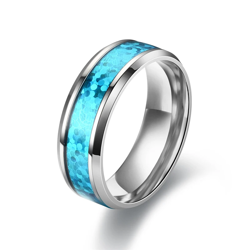 VOERYNT Fashion 8mm Black Stainless Steel Wedding Ring for Men Women Blue Bright Inlaid Ring Men Wedding Party Jewelry
VOERYNT Fashion 8mm Black Stainless Steel Wedding Ring for Men Women Blue Bright Inlaid Ring Men Wedding Party Jewelry