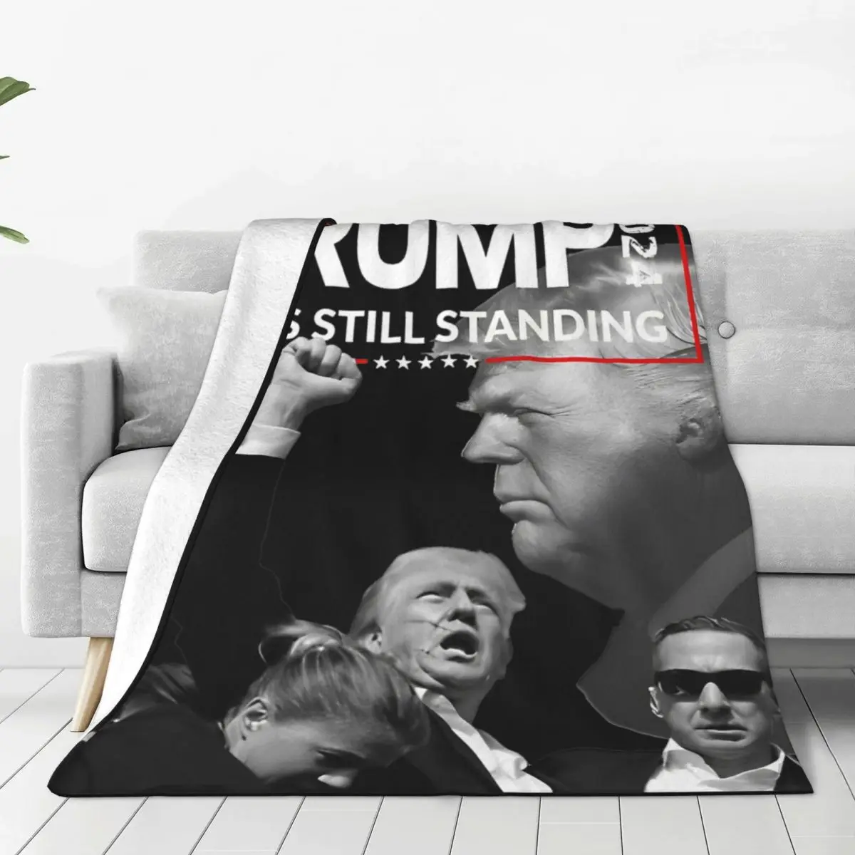Donнаклейка Трампа 2024 стоячее одеяло попытка убийц фланелевые одеяла путешествия