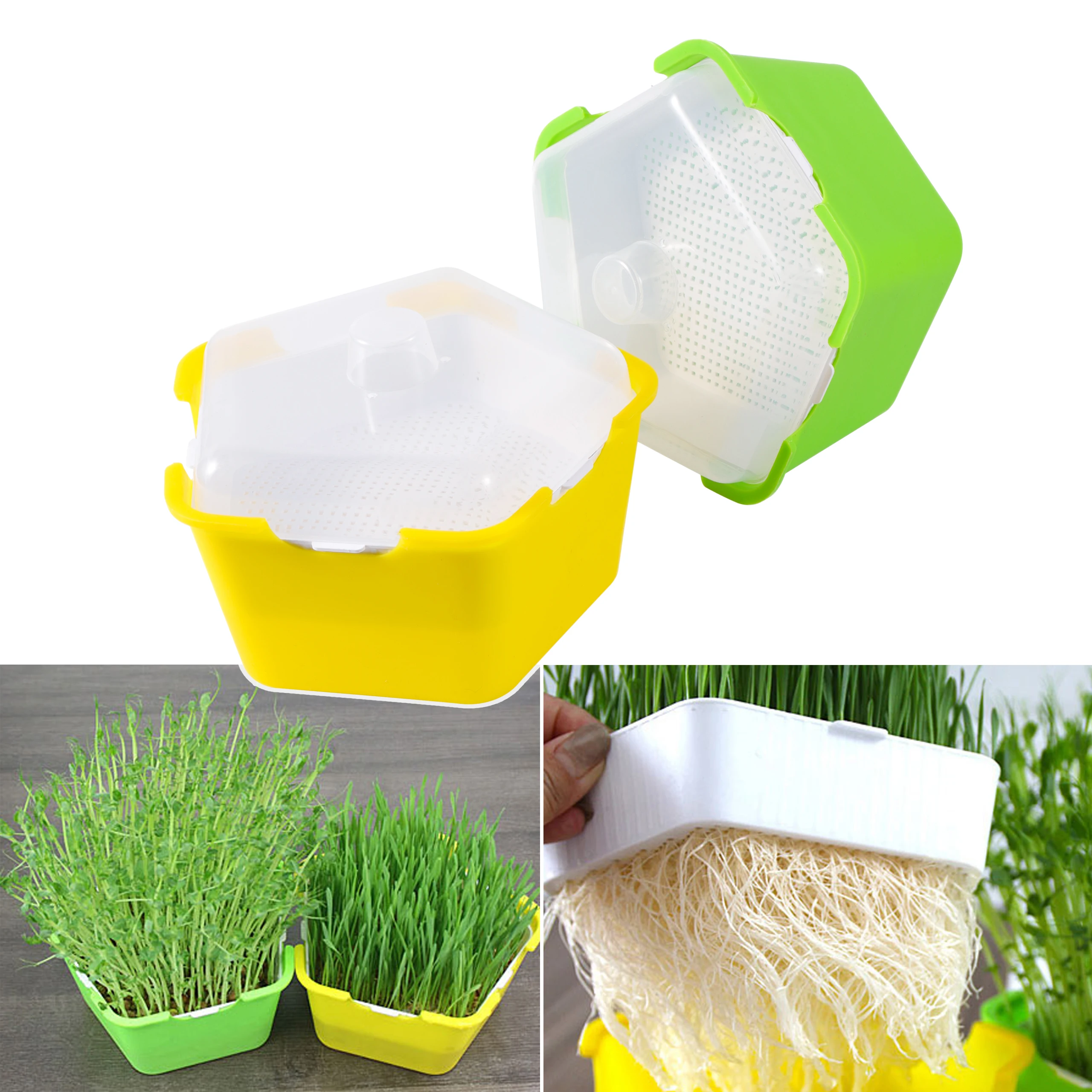 Bean Sprouts Growing Tray Seed Seedling Starter Dish Greenhouse Hydroponics Plant Cat Grass Germination Nursery Pot Grow Box
Bean Sprouts Growing Tray Seed Seedling Starter Dish Greenhouse Hydroponics Plant Cat Grass Germination Nursery Pot Grow Box