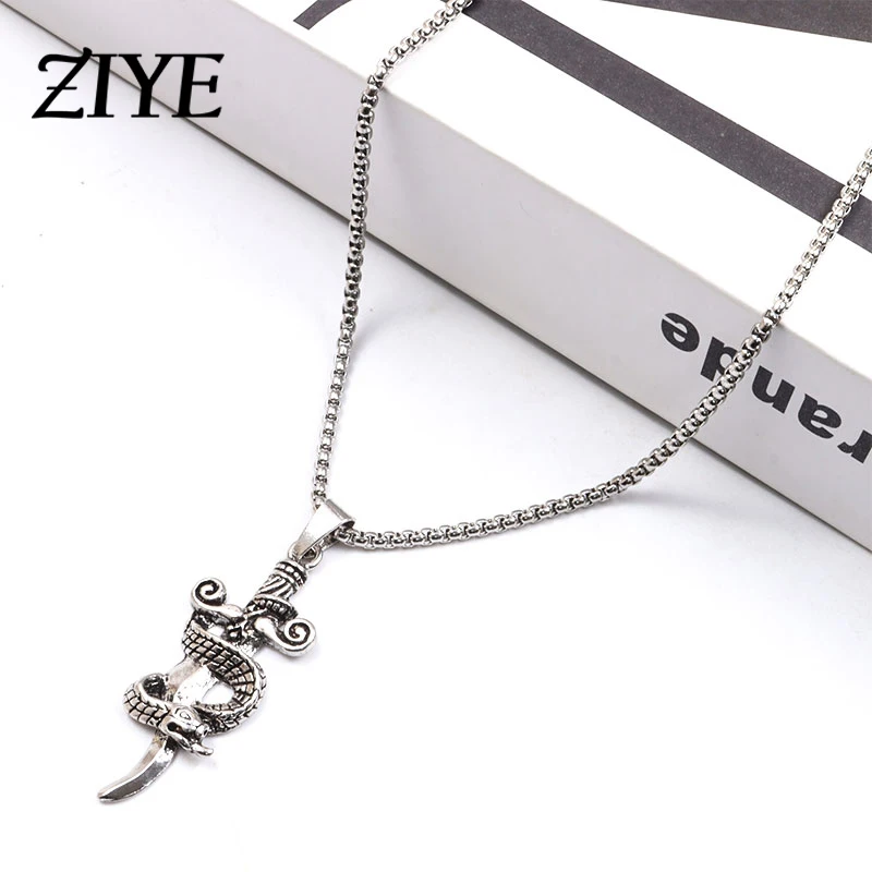 Unique Dagger Snake Necklace Fashion Simple Silver Stainless Steel Chain Hip Hop Pendant Necklace Men Women Jewelry Accessories
Unique Dagger Snake Necklace Fashion Simple Silver Stainless Steel Chain Hip Hop Pendant Necklace Men Women Jewelry Accessories