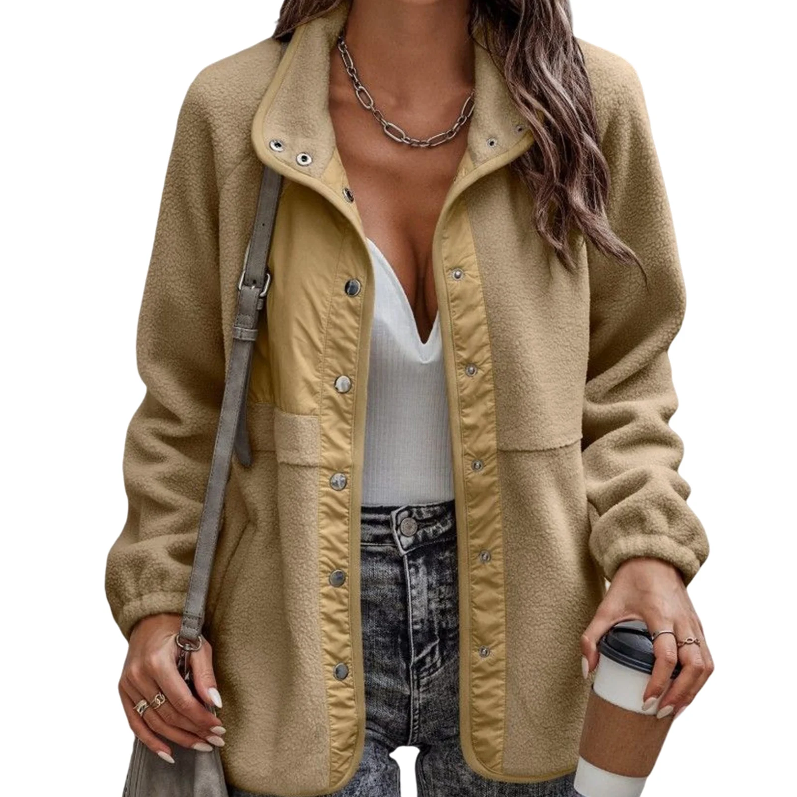 Women's Faux Polar Fleece Coat with Standing Collar and Open Front Design for Daily Life Parties Schools
Women's Faux Polar Fleece Coat with Standing Collar and Open Front Design for Daily Life Parties Schools