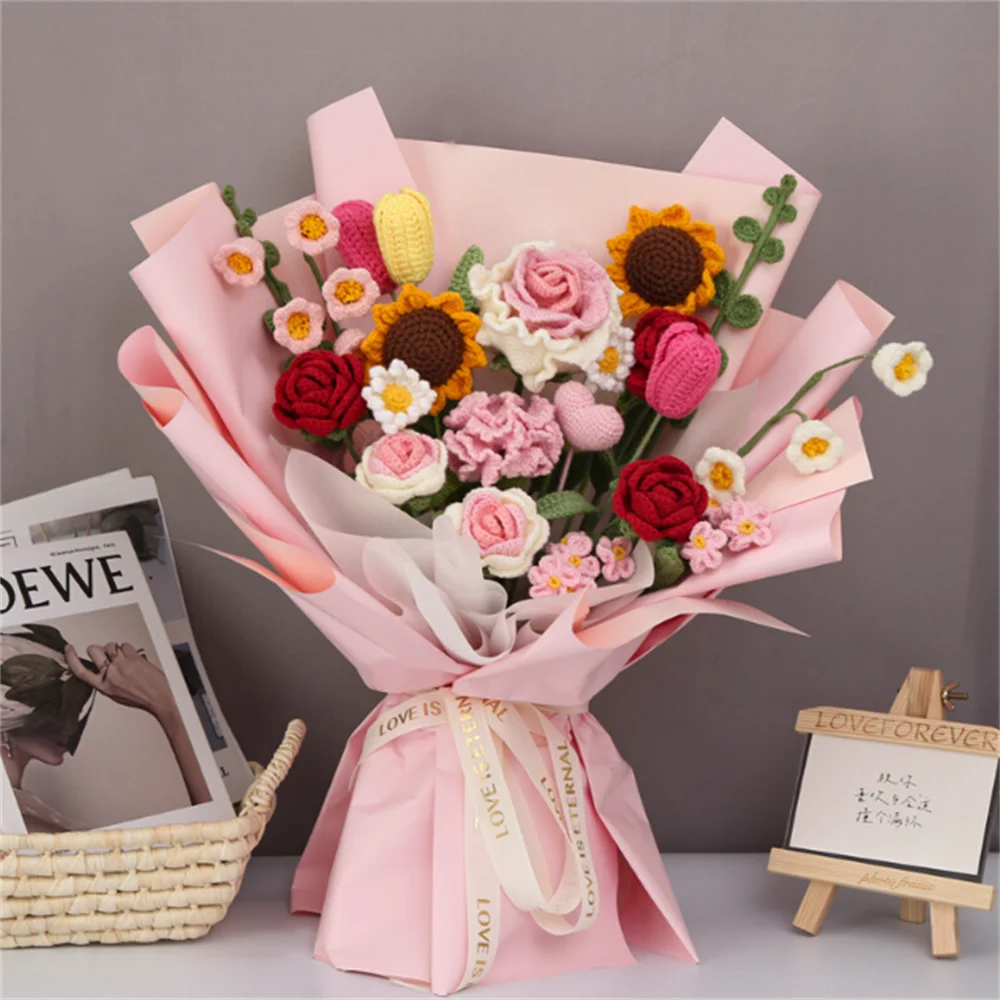 Handmade Knitted Flower for Decoration Artificial Flowers Lily Rose Forget-me-not Flowers Ins Immortal Flower Wedding Decoration
Handmade Knitted Flower for Decoration Artificial Flowers Lily Rose Forget-me-not Flowers Ins Immortal Flower Wedding Decoration