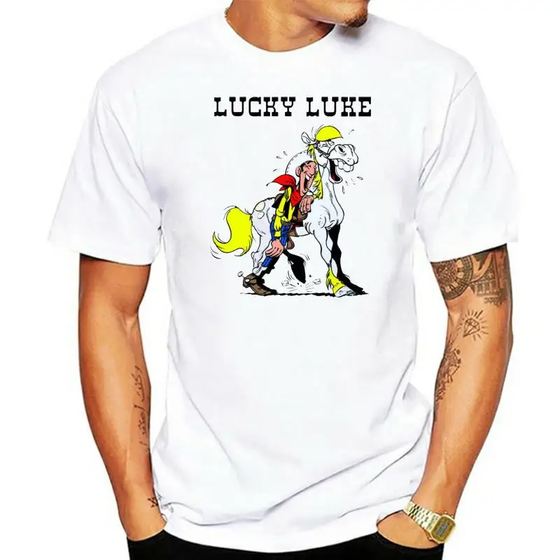 Camiseta de LUCKY LUKE para hombre, póster de película blanca, todos los tamaños, Camiseta estampada de S-3XL, camiseta de veran
Camiseta de LUCKY LUKE para hombre, póster de película blanca, todos los tamaños, Camiseta estampada de S-3XL, camiseta de veran
