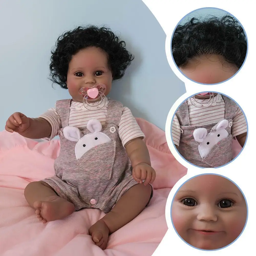 50cm Flexible Dolls Girl Maddie Black Skin African With Baby Pacifier Handrooted Hair And Bottle American A7h0
50cm Flexible Dolls Girl Maddie Black Skin African With Baby Pacifier Handrooted Hair And Bottle American A7h0