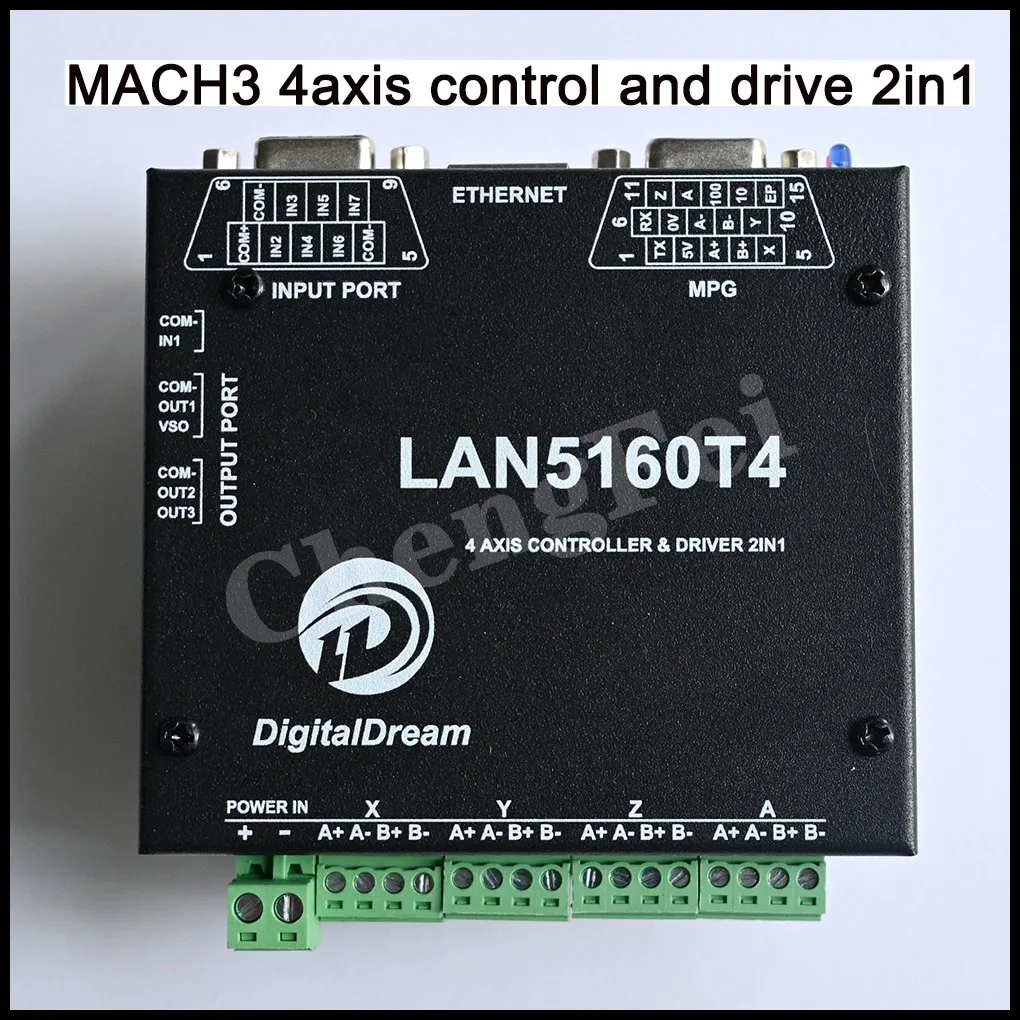 MACH3 4 axis control drive 4 in1 plate Ethernet interface LAN5160T4 engraving machine CNC control system, support stepper motor
MACH3 4 axis control drive 4 in1 plate Ethernet interface LAN5160T4 engraving machine CNC control system, support stepper motor