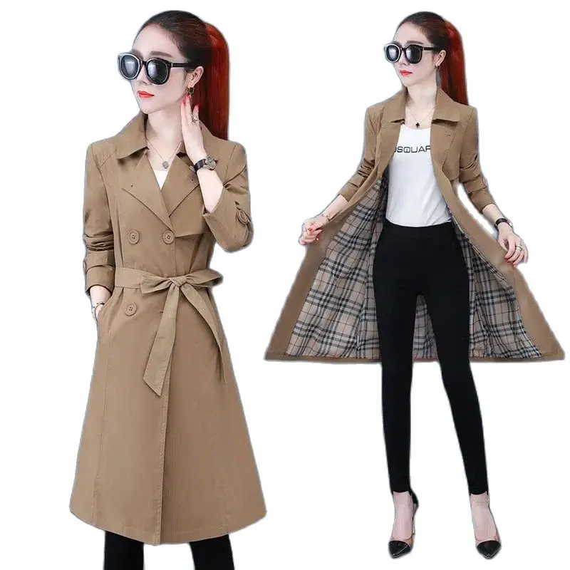 Spring Autumn Women Trench Coat 2022 New Plaid Lined Double Breasted Mid-Length Windbreaker Solid Splice Outwear Female Jackets
Spring Autumn Women Trench Coat 2022 New Plaid Lined Double Breasted Mid-Length Windbreaker Solid Splice Outwear Female Jackets
