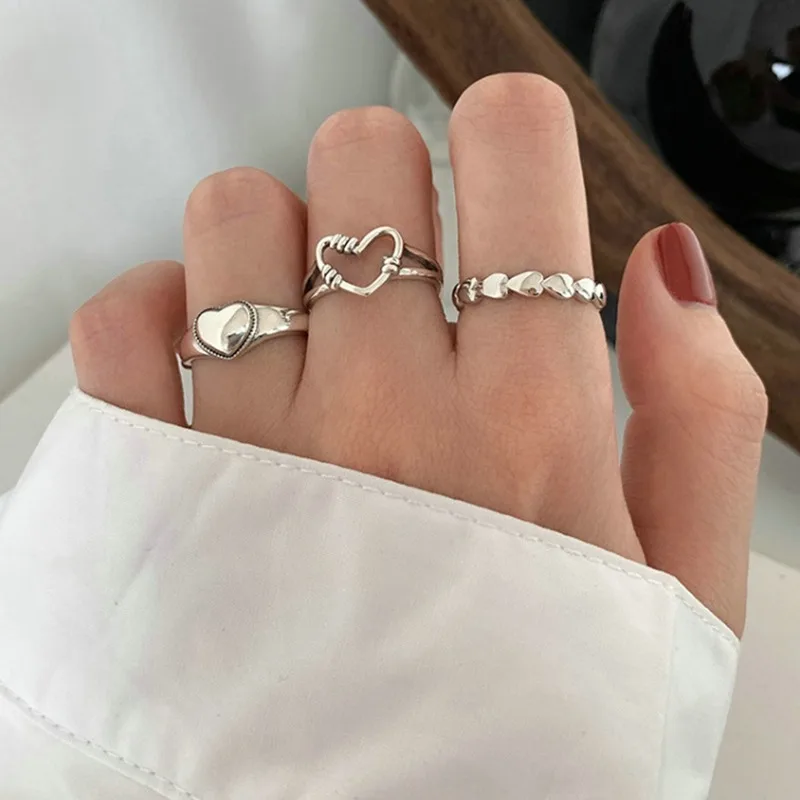 Heart Hollow Korean Fashion Ring Set For Women Geometric Irregular Chain Shape Opening Ring Set Knuckle Jewelry
Heart Hollow Korean Fashion Ring Set For Women Geometric Irregular Chain Shape Opening Ring Set Knuckle Jewelry