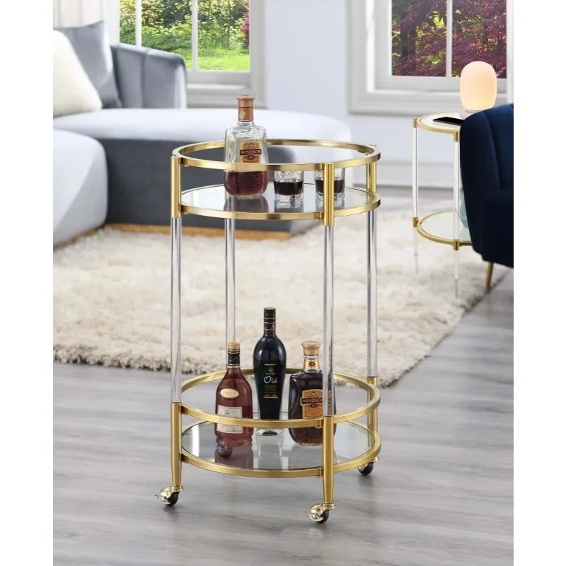 Convenience Concepts Royal Crest 2 Tier Acrylic Round Glass Bar Cart Glass/Gold (L) 22.25 In. X (W) 22.25 In. X (H) 33.25 In
Convenience Concepts Royal Crest 2 Tier Acrylic Round Glass Bar Cart Glass/Gold (L) 22.25 In. X (W) 22.25 In. X (H) 33.25 In
