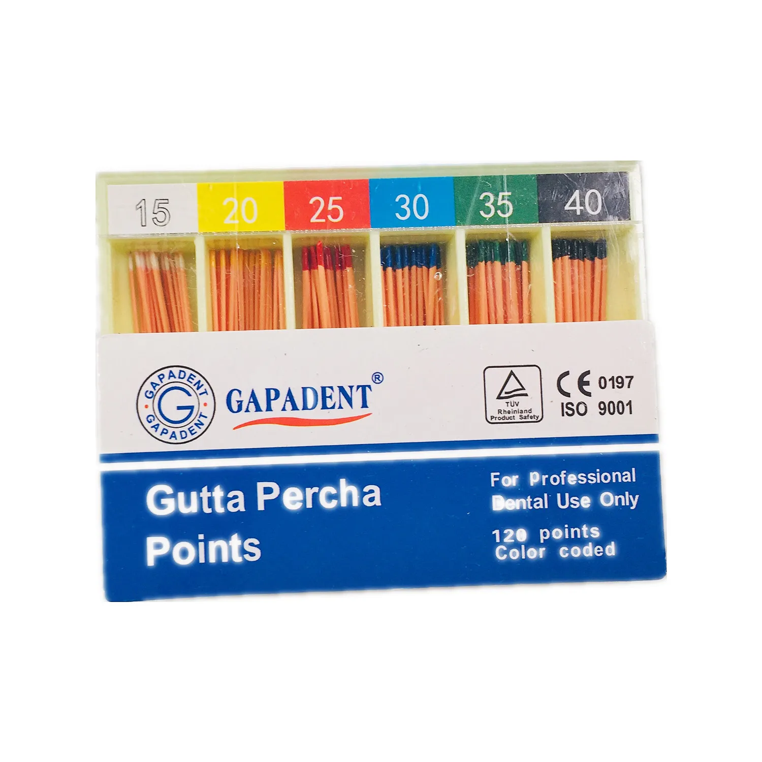 Стоматологический абсорбирующий эндододонтический корневой канал Gutta Percha Point, код цвета #15-#40, одноразовый, 0,02 мм
Стоматологический абсорбирующий эндододонтический корневой канал Gutta Percha Point, код цвета #15-#40, одноразовый, 0,02 мм