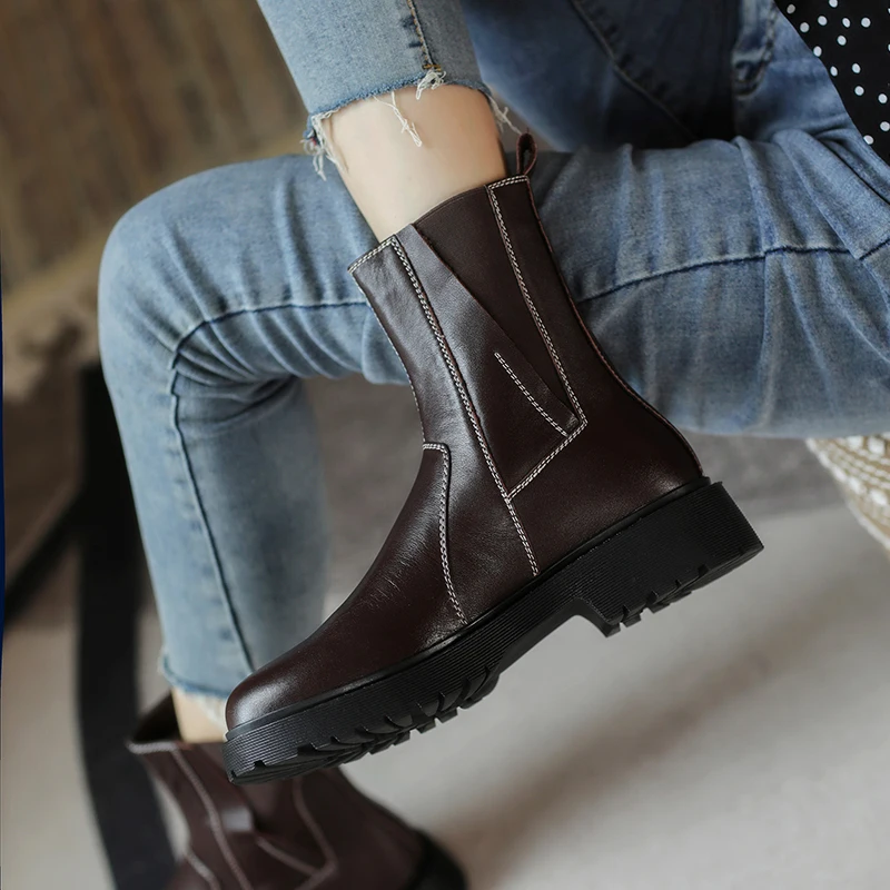 2022 autumn and winter Women ankle boots natural leather 22-24.5cm Cowhide upper full leather sewing thread chelsea boots
2022 autumn and winter Women ankle boots natural leather 22-24.5cm Cowhide upper full leather sewing thread chelsea boots
