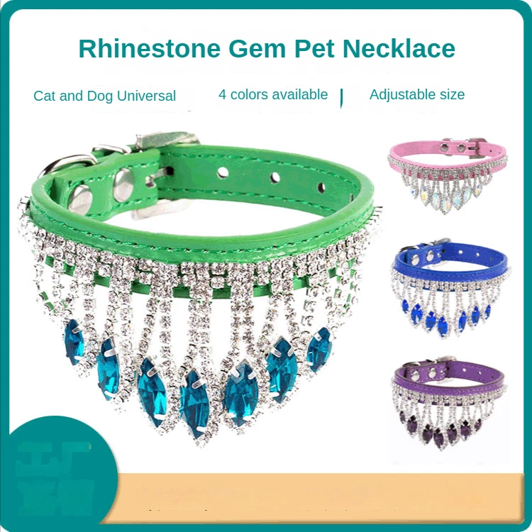 

Gem Rhinestone Pet Collar New Pet Collar Puppy Cat Pet Collar Support DIY Dog Collar Cat Collar Pet Collars Pet Supplies