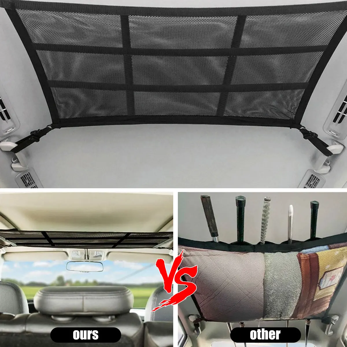 Car Roof Storage Organizer Double-Layer Mesh Car Roof Organizer Camping Storage Bag Sundries for Tent Putting Quilt Toys
Car Roof Storage Organizer Double-Layer Mesh Car Roof Organizer Camping Storage Bag Sundries for Tent Putting Quilt Toys