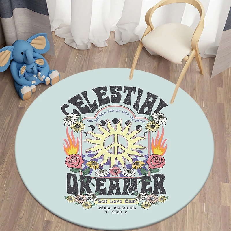 Floral Printed Kawaii Printed Round Carpet Children's Living Room Mat Floor Mat Yoga Mat Bedroom Chair Non Slip Mat NewYear Gift
Floral Printed Kawaii Printed Round Carpet Children's Living Room Mat Floor Mat Yoga Mat Bedroom Chair Non Slip Mat NewYear Gift