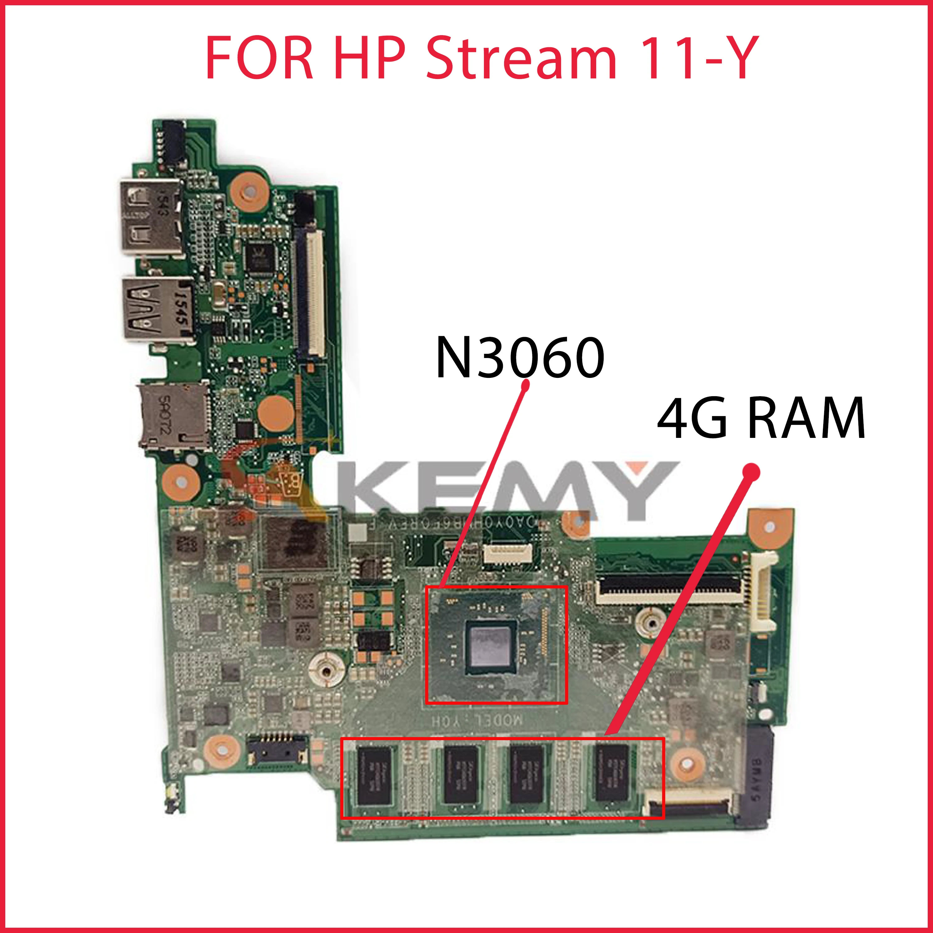 11-Y FOR HP Stream 11-Y Series laptop motherboard N3060 CPU 4GB RAM DA0Y0HMB6F0 Mainboard
11-Y FOR HP Stream 11-Y Series laptop motherboard N3060 CPU 4GB RAM DA0Y0HMB6F0 Mainboard