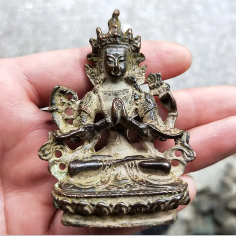 Collection Old Bronze Tibetan Buddhism Four Arms Green Tara Buddha Statues for Decoration Collection Ornaments
Collection Old Bronze Tibetan Buddhism Four Arms Green Tara Buddha Statues for Decoration Collection Ornaments