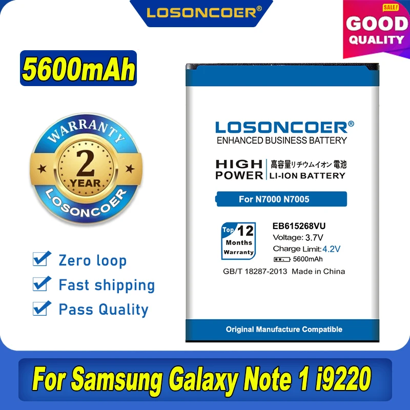 Аккумулятор LOSONCOER 5600 ма ч для Samsung Galaxy Note I9220 i717 i889 i9228 N7005 T879 N7102 N7108 N719 N7000 | Мобильные