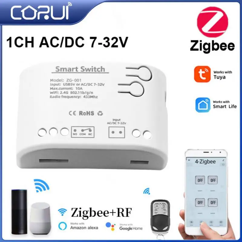 CORUI Tuya Zigbee Garage Door Receiver 1CH RF Smart Switch 7-32V AC DC Remote Control Rele Relay Interlock Tuya 433 Light Switch
CORUI Tuya Zigbee Garage Door Receiver 1CH RF Smart Switch 7-32V AC DC Remote Control Rele Relay Interlock Tuya 433 Light Switch