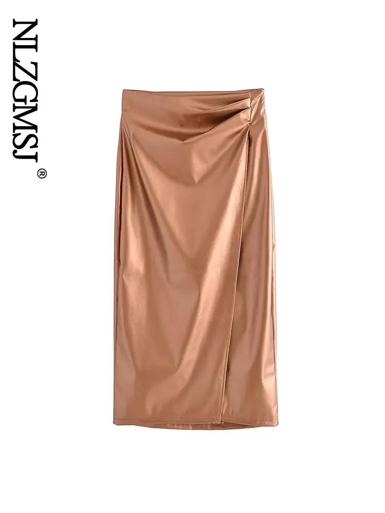 Nlzgmsj 2022 Women Fashion Side Slit Faux Leather Draped Midi Pencil Skirt Vintage High Waist Side Zipper Female Skirts Mujer
Nlzgmsj 2022 Women Fashion Side Slit Faux Leather Draped Midi Pencil Skirt Vintage High Waist Side Zipper Female Skirts Mujer
