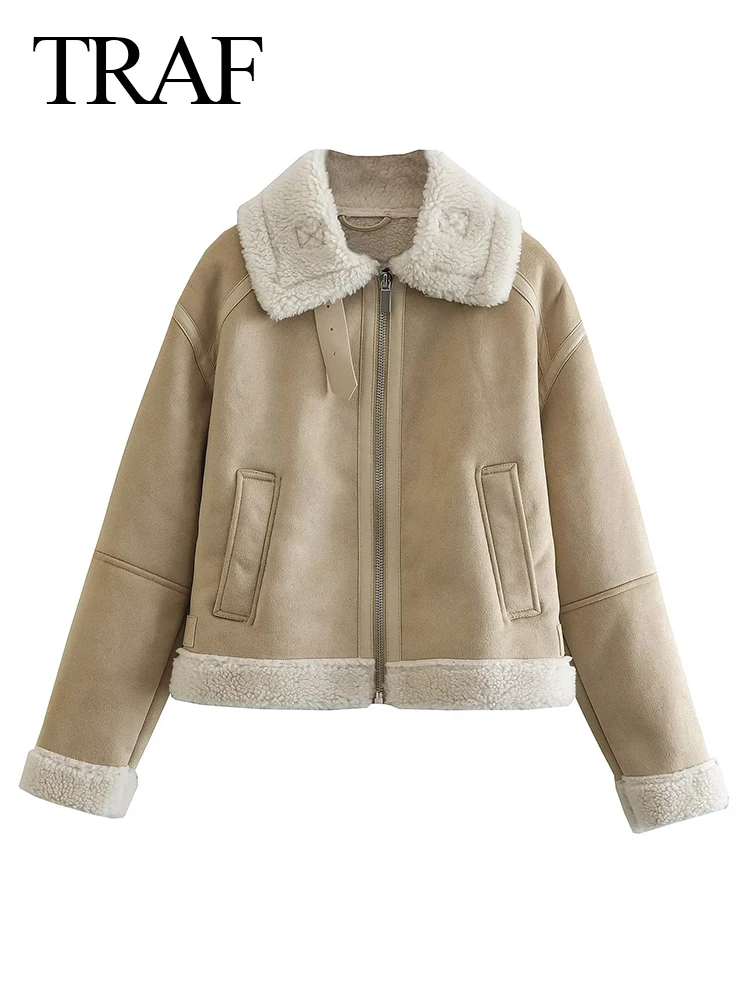 TRAF Fashion Women's Elegant Chic Khaki Lapel Long Sleeve Jacket Outwear Female Side Pocket Zipper Decorate Stitching Warm Coat
TRAF Fashion Women's Elegant Chic Khaki Lapel Long Sleeve Jacket Outwear Female Side Pocket Zipper Decorate Stitching Warm Coat