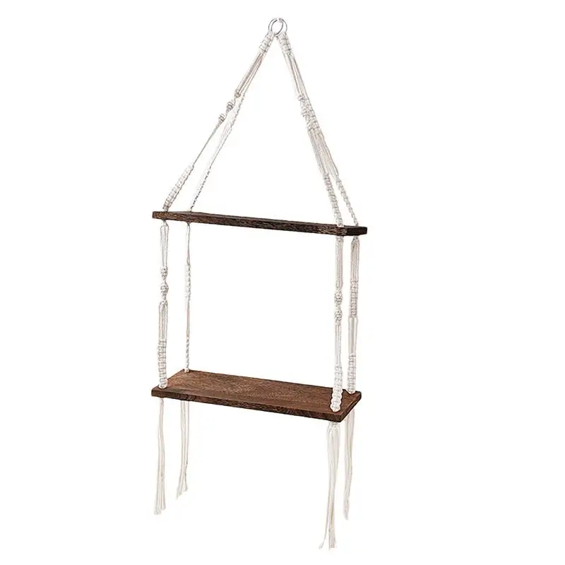 Macrame Tapestry Shelf 2 Tier Rope Floating Shelf Wall Decorative Shelves Rustic Boho Bedroom Decor Cotton Rope Home Storage
Macrame Tapestry Shelf 2 Tier Rope Floating Shelf Wall Decorative Shelves Rustic Boho Bedroom Decor Cotton Rope Home Storage