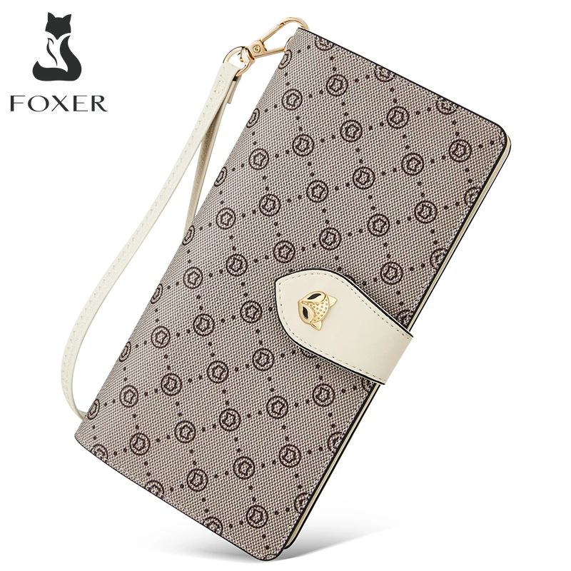 FOXER Top Quality Long Wallet Lady Fashion Card Holder PVC Leather Coin Purse Big Capacity Money Bag Women's Monogram Phone Bags
FOXER Top Quality Long Wallet Lady Fashion Card Holder PVC Leather Coin Purse Big Capacity Money Bag Women's Monogram Phone Bags