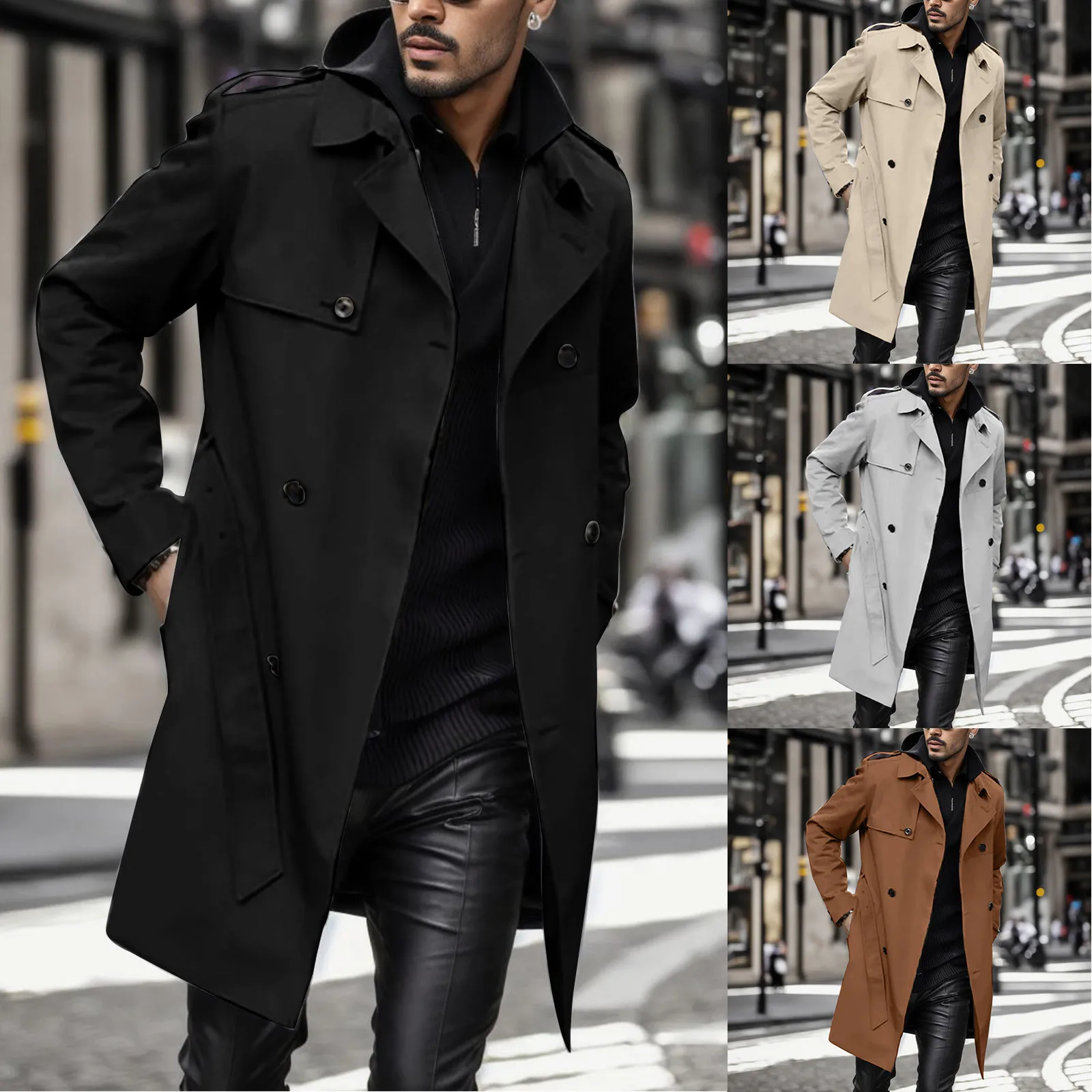 

Модное мужское пальто 2023, свободная Модная ретро куртка-карго в Корейском стиле с отложным воротником, ветрозащитная верхняя одежда с карманами, верхняя одежда