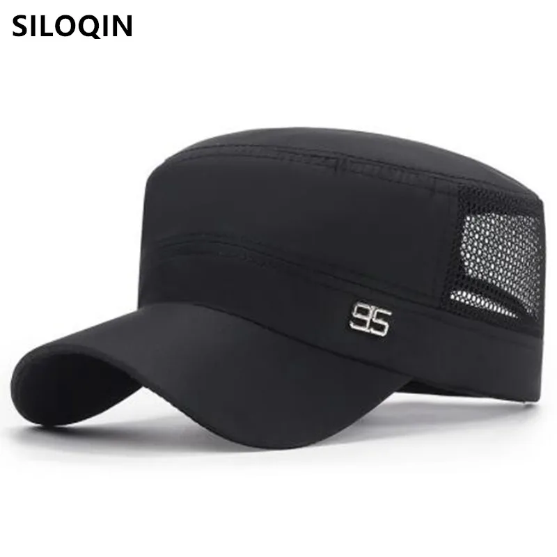 New Summer Men's Breathable Mesh Cap Simple Military Hats Snapback Cap Adjustable Size Casual Sports Cap Men Flat Cap Navy Caps
New Summer Men's Breathable Mesh Cap Simple Military Hats Snapback Cap Adjustable Size Casual Sports Cap Men Flat Cap Navy Caps
