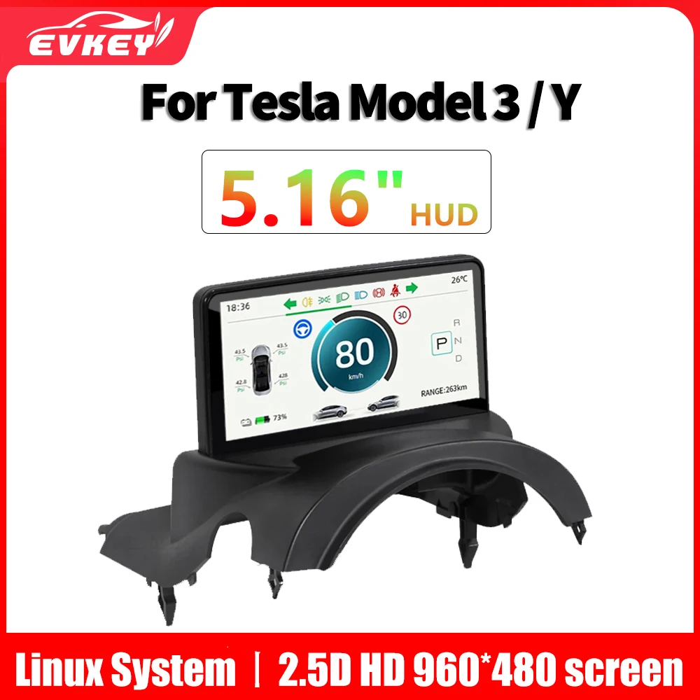 EVKEY 5.16 Inch Mini Dash Screen Display For Model Y Model 3 Heads Up Display Modification Accessorri Speedomete
EVKEY 5.16 Inch Mini Dash Screen Display For Model Y Model 3 Heads Up Display Modification Accessorri Speedomete