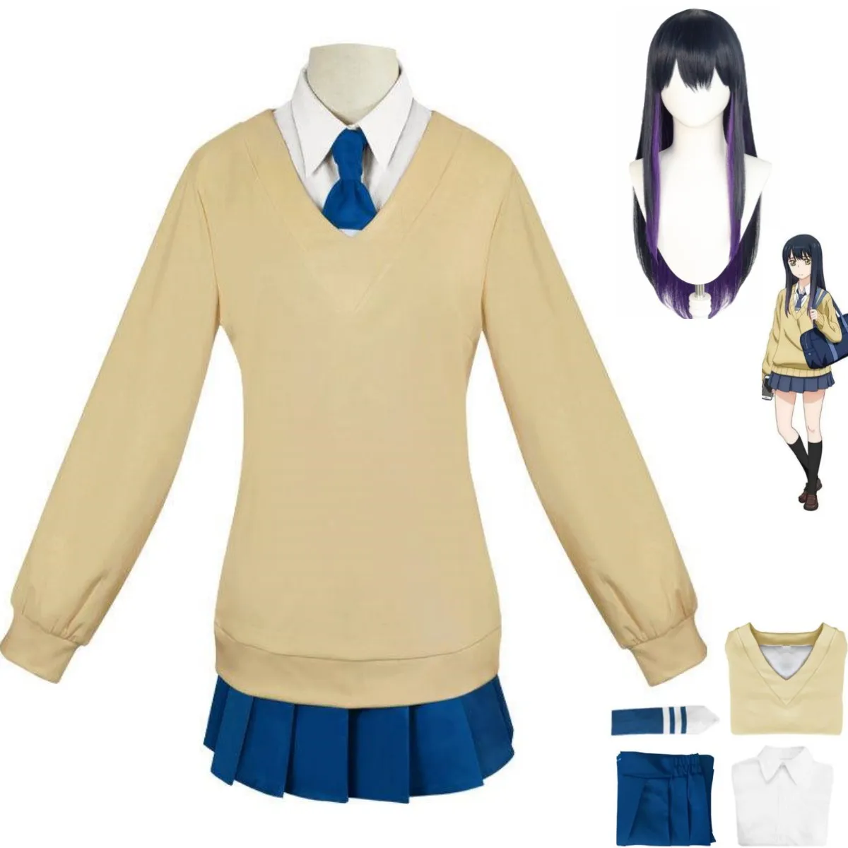 Anime Mieruko Chan Yotsuya Miko Cosplay Costume Wig Sweater JK School Uniform Adult Man Woman Halloween Party Sailor Suit
Anime Mieruko Chan Yotsuya Miko Cosplay Costume Wig Sweater JK School Uniform Adult Man Woman Halloween Party Sailor Suit