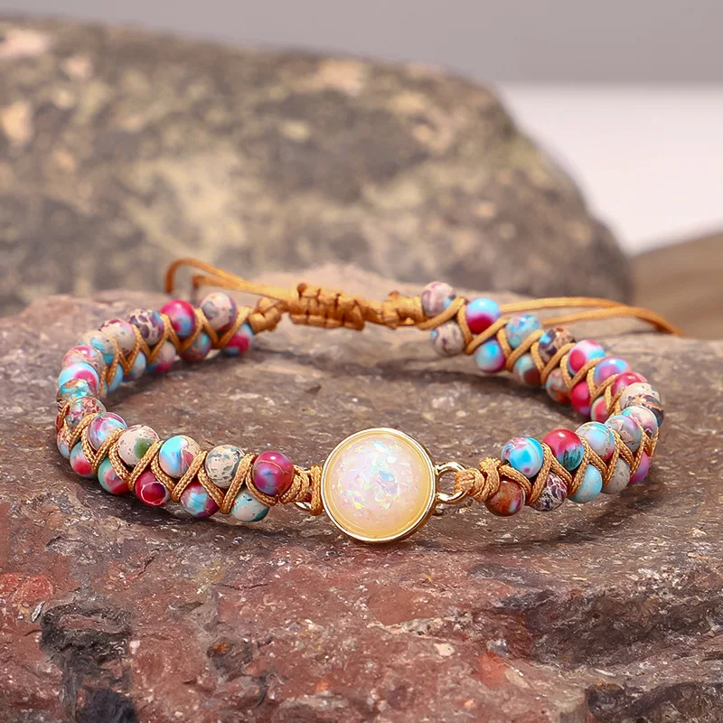 Vintage Natural Stone Beaded Bracelet for Women Handwoven Opal Double Wrap Bracelet Party Wedding Charm Jewelry Gifts 
Vintage Natural Stone Beaded Bracelet for Women Handwoven Opal Double Wrap Bracelet Party Wedding Charm Jewelry Gifts