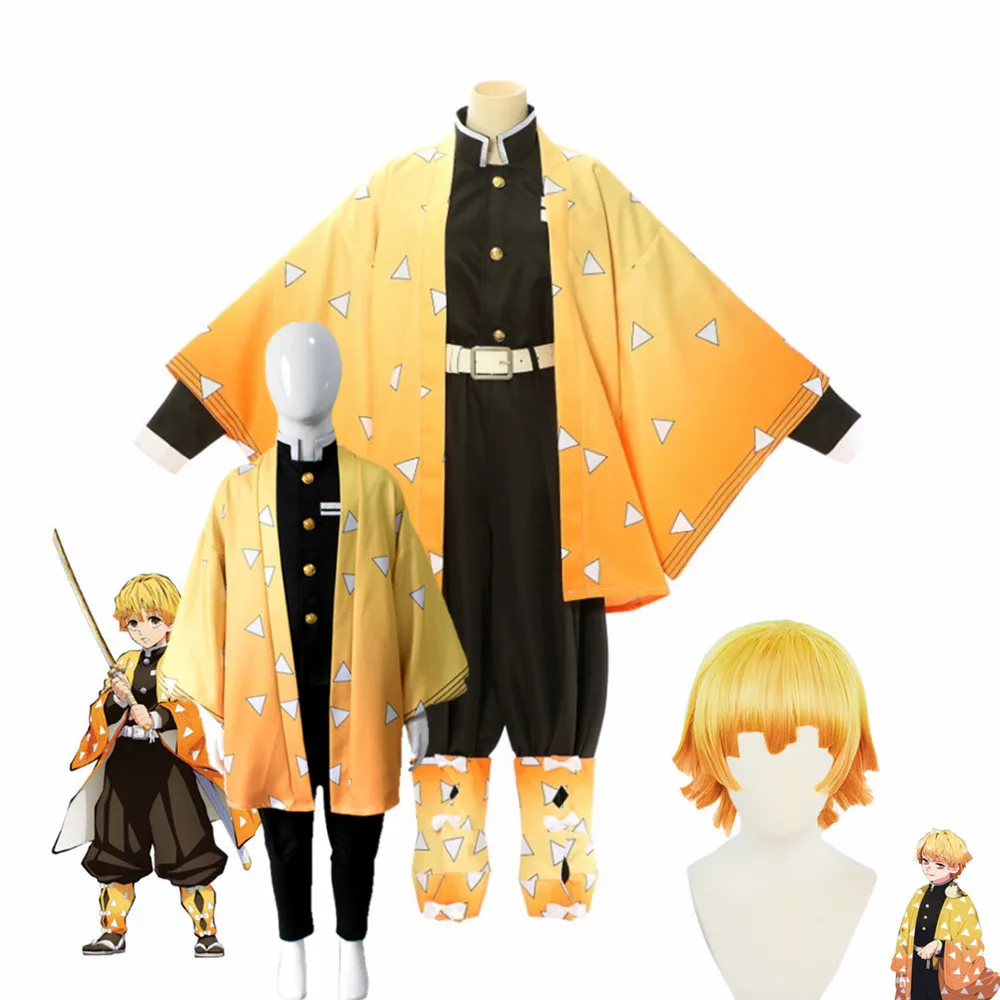 Anime Demon Slayer Kimetsu No Yaiba Agatsuma Zenitsu Kimono Men and Boy Halloween Clothes Wig Cosplay Costume
Anime Demon Slayer Kimetsu No Yaiba Agatsuma Zenitsu Kimono Men and Boy Halloween Clothes Wig Cosplay Costume