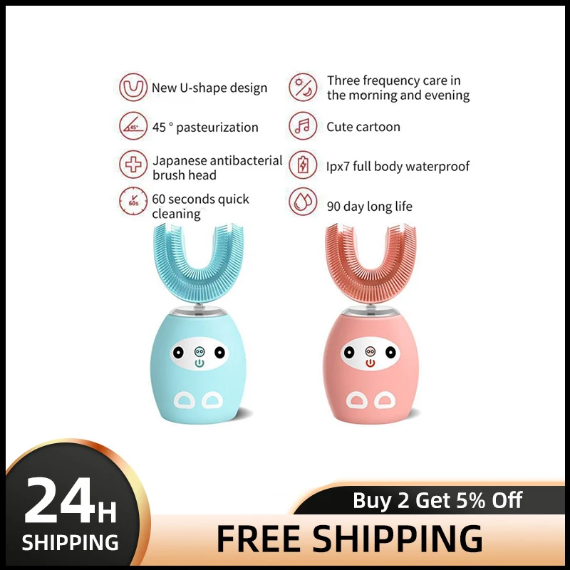 Children Electric Toothbrush U-shaped Health Care USB Charging Kids Mouth-contained Silica gel Ultrasonic Music Reminder
Children Electric Toothbrush U-shaped Health Care USB Charging Kids Mouth-contained Silica gel Ultrasonic Music Reminder