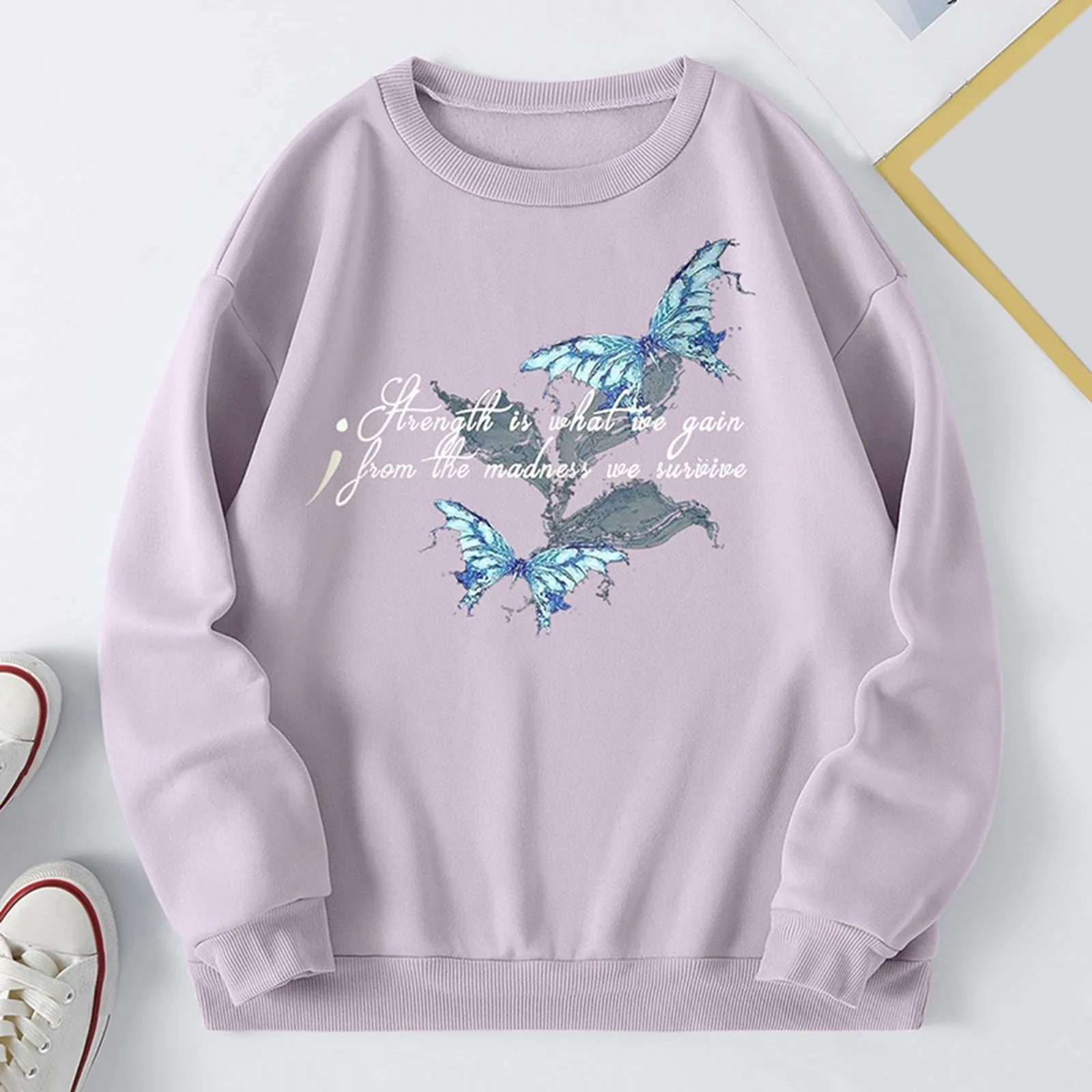 Womens Autumn Winter Round Neck Alphabet Print Fleece Loose Polyester Sleeve Thick Sweaters Women Sweater with Shirt Women
Womens Autumn Winter Round Neck Alphabet Print Fleece Loose Polyester Sleeve Thick Sweaters Women Sweater with Shirt Women