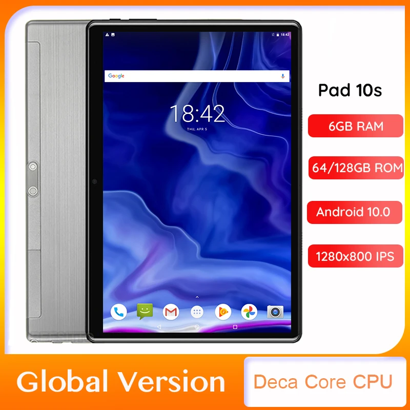 

Origial Pad 10s Deca Core 128GB ROM 4G LTE GPS 5G WiFi FM Bluetooth Android 10.0 OS 1280*800 HD IPS 10 inch tablet Pc