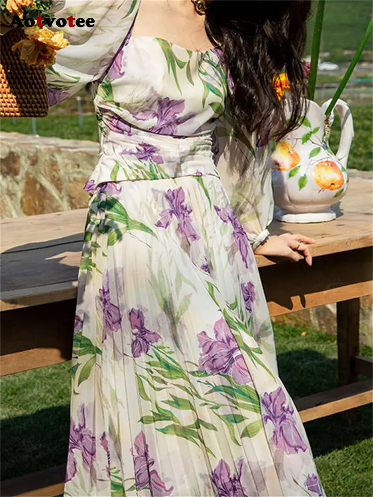Aotvotee Chiffon Dress for Women 2023 New Fashion Fairycore Floral Long Sleeve Midi Dress Elegant Backless Square Collar Dresses
Aotvotee Chiffon Dress for Women 2023 New Fashion Fairycore Floral Long Sleeve Midi Dress Elegant Backless Square Collar Dresses