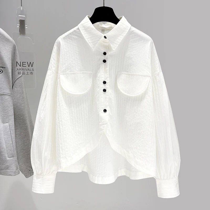 SuperAen 2022 Spring New Design White Shirts Loose Solid Turn Down Collar Full Casual Coat Women Tops
SuperAen 2022 Spring New Design White Shirts Loose Solid Turn Down Collar Full Casual Coat Women Tops